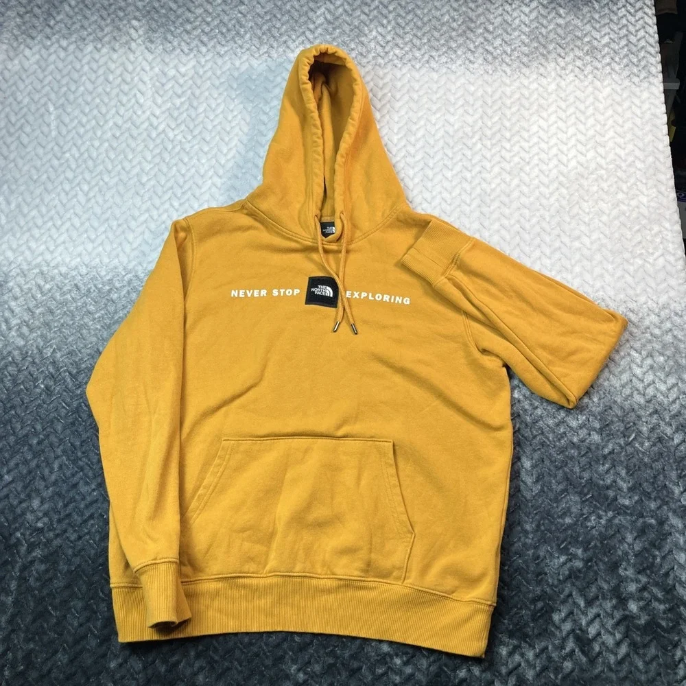The North Face‎ Hoodie Mens M Orange Never Stop Exploring Pullover Sweatshirt